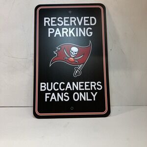 Fanmats NFL Tampa Bay Buccaneers Reserved Parking Sign Large Decor 12"x 18"